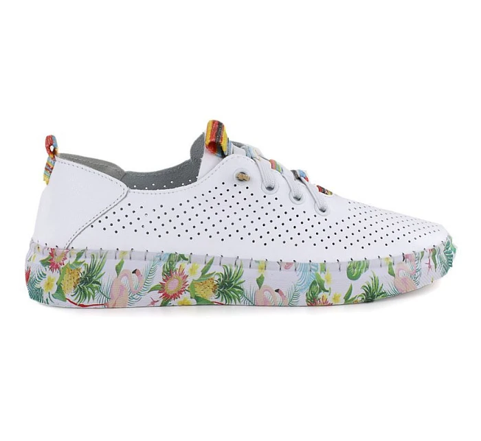 Dámske kožené poltopánky biele Artiker 58C0597