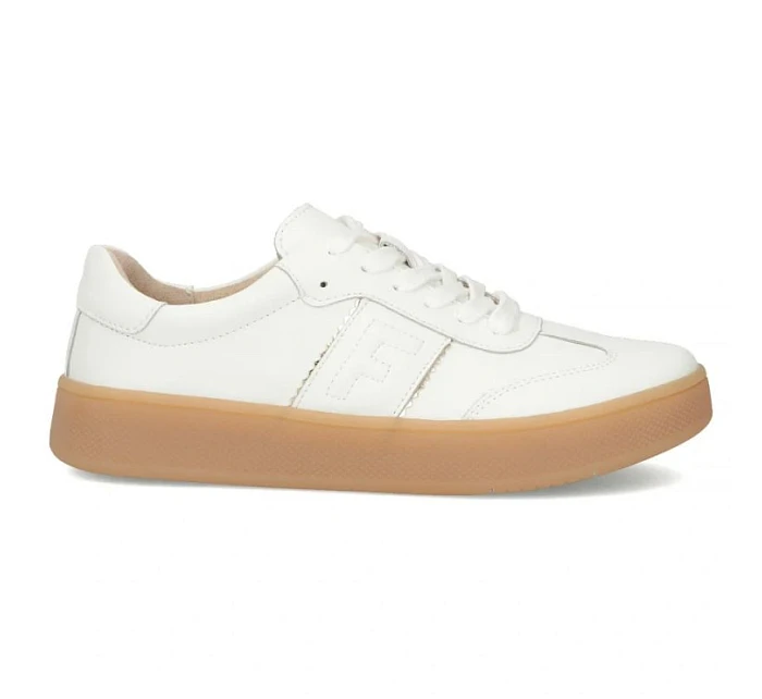 Dámske biele kožené topánky na platforme Filippo DP7543/26