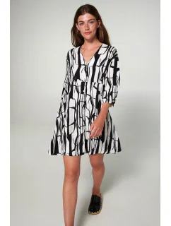 Šaty s potiskem a knoflíky model 19697567 - Vamp