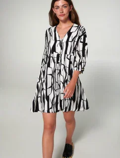 Šaty s potiskem a knoflíky model 19697567 - Vamp