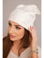 Dámska zimná vlnená čiapka s dvojitým okrajom K426 oranžová