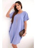 Šaty s kapsami a přívěskem fialová