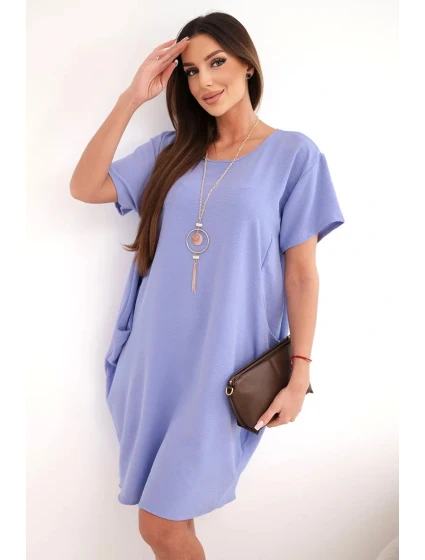 Šaty s kapsami a přívěskem fialová