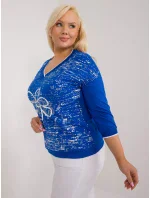 Bluzka RV BZ model 19920672 kobaltowy - FPrice Bluzka RV BZ model 19920672 kobaltowy - FPrice
