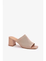 Papuče FY35-1 beige - Krok vo veľkom štýle Papuče FY35-1 beige - Krok vo veľkom štýle