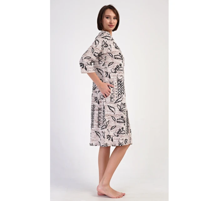 Dámské domácí šaty s tříčtvrtečním rukávem Elena