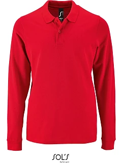 SOL'S Perfect LSL Men Pánske piqué polo s dlhým rukávom 25.2087 červené