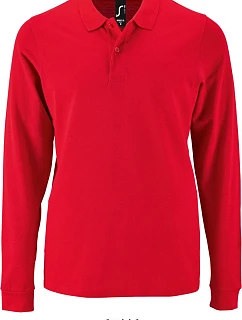 SOL'S Perfect LSL Men Pánske piqué polo s dlhým rukávom 25.2087 červené