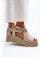 Kožené sandály na Beige model 21659891 - Zazoo