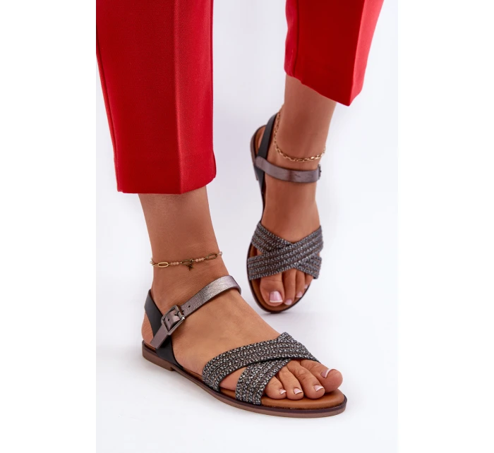 Dámské Ploché Sandály model 21660404 Černé - S.Barski