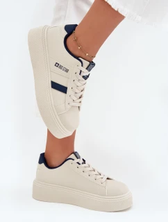 Dámske tenisky na platforme Big Star - svetlo béžové