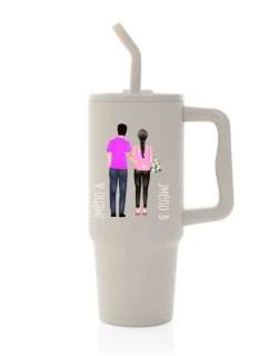 Personalizovaná termoska s barevným víčkem s párem 