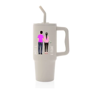 Personalizovaná termoska s barevným víčkem s párem 