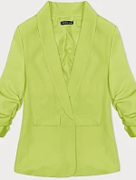 Dámske sako s nariasenými rukávmi (22-356) limetkovo zelené - Goodlooking