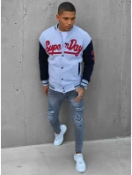 Pánska šedá mikina na zips FashionStreet BX5446 Pánska šedá mikina na zips FashionStreet BX5446