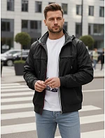 Pánska prechodná bunda obojstranná čierna FashionStreet TX5135 Pánska prechodná bunda obojstranná čierna FashionStreet TX5135