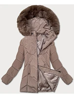 Dámská zimní plus size bunda v barvě s kapucí model 21248367 - S'WEST Dámská zimní plus size bunda v barvě s kapucí model 21248367 - S'WEST