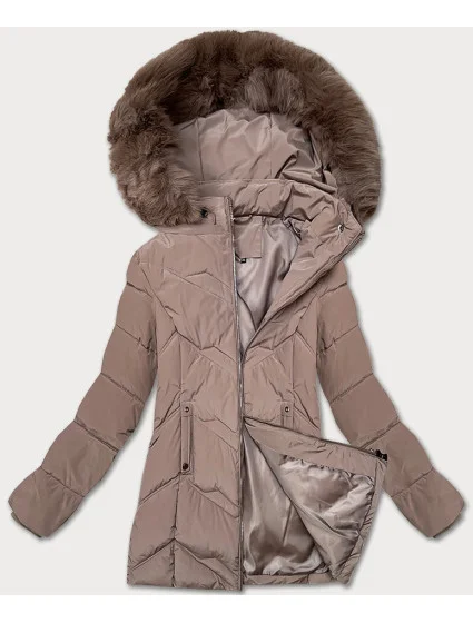 Dámská zimní plus size bunda v barvě s kapucí model 21248367 - S'WEST