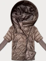 Dámska ľahká bunda s pletenými rukávmi Minority hnedá (M2-6701-305)