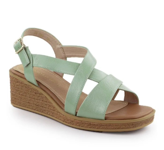 Zelené lakované dámske sandále na platforme Sergio Leone SK298 Zelené lakované dámske sandále na platforme Sergio Leone SK298