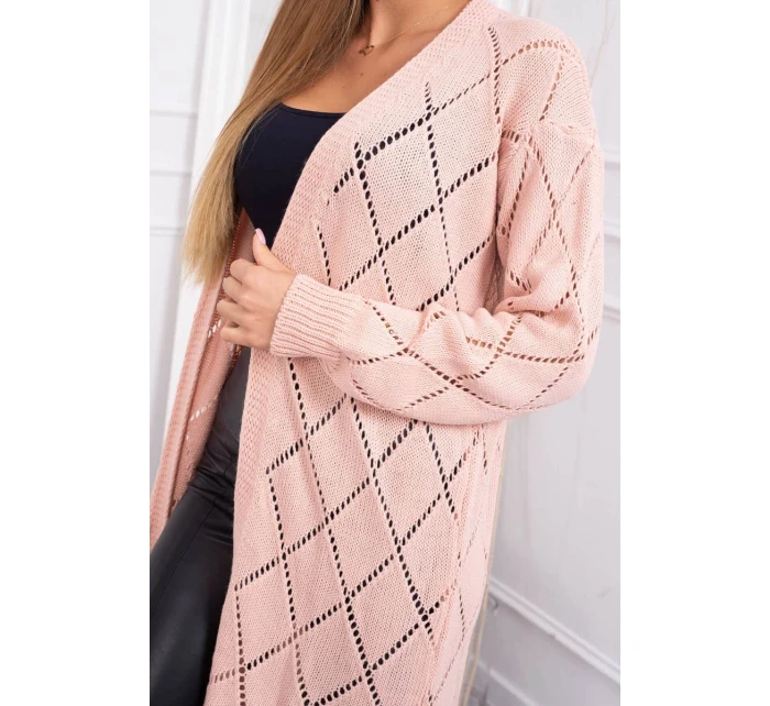 Sveter s geometrickým vzorom púdrovo ružový Sveter s geometrickým vzorom púdrovo ružový