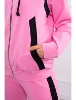 Športová sada s pruhmi svetlo ružová