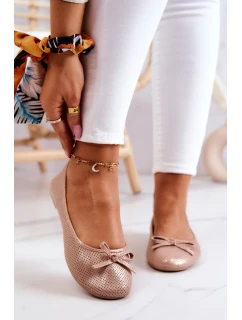 Baleriny Damskie Klasyczne Profilowana Wkładka Różowe Fimme