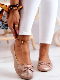 Baleriny Damskie Klasyczne Profilowana Wkładka Różowe Fimme