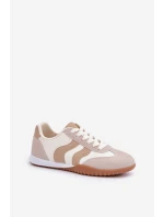 Klasyczne Sneakersy Damskie Z Eko Skóry Beżowe Maretina