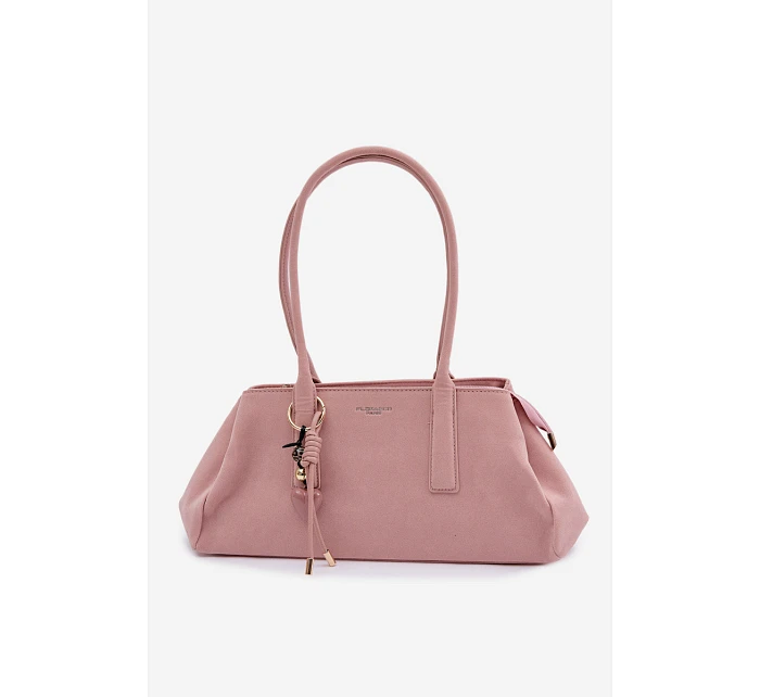Eko semišová kabelka s přívěskem Růžová model 22111612 - Flora&Co