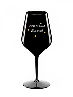 I ENJOY CHRISTMAS - čierny nerozbitný pohár na víno 470 ml