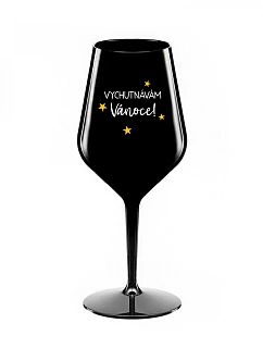 I ENJOY CHRISTMAS - čierny nerozbitný pohár na víno 470 ml