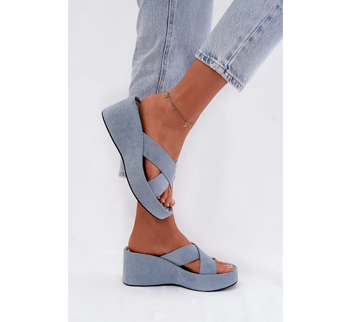 Dámske semišové ponožky G517 modré - Joalice Paris