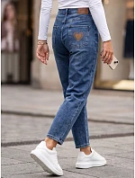 Dámske džínsy Mom Fit s vysokým pásom, modré, FashionStreet UY3104