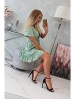 Šaty s obálkovým výstřihem tmavě mátové barvy Šaty s obálkovým výstřihem tmavě mátové barvy