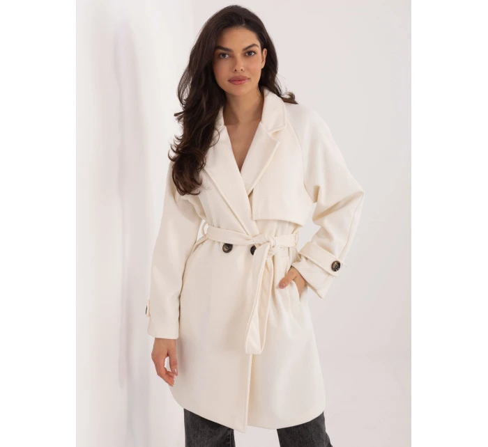 Płaszcz IT PL model 21807977 ecru - FPrice Płaszcz IT PL model 21807977 ecru - FPrice