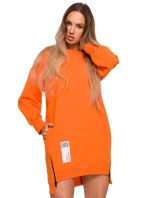 M676 Svetrová tunika so zipsami - oranžová