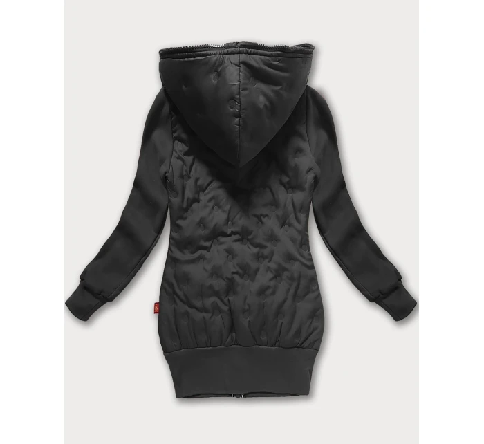 Dámska bunda s kapucňou v grafitovej farbe LHD (AMG-162A)