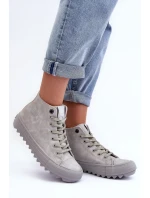 Dámské Tenisky Big Star Vysoké Zateplené Šedé model 21595615 - Big Star Shoes Dámské Tenisky Big Star Vysoké Zateplené Šedé model 21595615 - Big Star Shoes