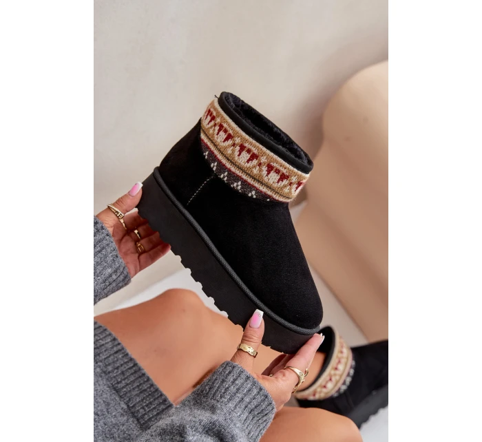 Śniegowce Damskie Ze Wzorem Na Platformie Czarne Avatharia Śniegowce Damskie Ze Wzorem Na Platformie Czarne Avatharia