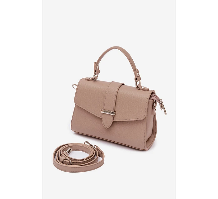 Kabelka Pošťácká s Odnímatelným Páskem Tmavě Béžová Belveta