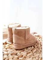 Dětské Teplé Sněhule Semišové béžové Gooby