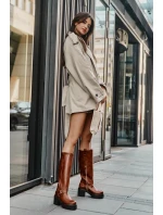 Dámske luxusné kožené topánky 3432 Camel - Sweet Shoes