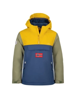Trollkids Detská nepremokavá bunda do dažďa Kirkenes Anorak žltá/modrá (322-703)