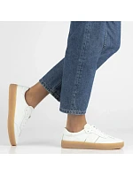 Dámske biele kožené topánky na platforme Filippo DP7543/26