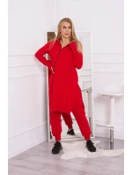 Súprava mikín s dlhšími stranami červená