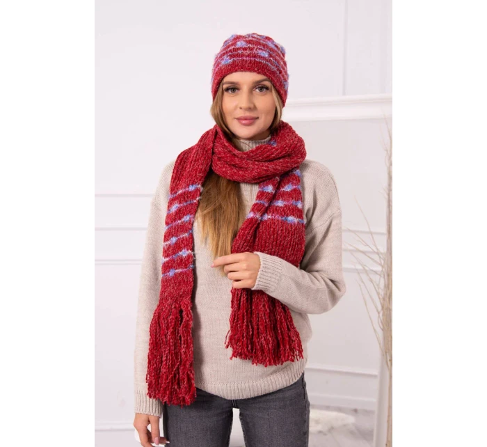 Dámska súprava so šatkou Anika K304 červená Dámska súprava so šatkou Anika K304 červená