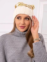 Dámska čiapka Feba K330 ecru+green neón