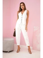 Set vesta + kalhoty ecru