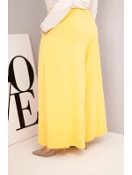 Dámske Plus veľkosť bavlnené nohavice so širokým strihom a voľným strihom žltá Dámske Plus veľkosť bavlnené nohavice so širokým strihom a voľným strihom žltá